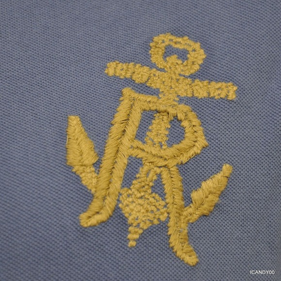 Ralph Lauren Custom Fit Anchor Crest Mesh Polo Shirt T-Shirt Top Blue L Nwt - Picture 3 of 6